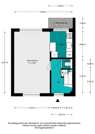 Plattegrond - Koraalstraat 23, 4817 HM Breda - Koraalstraat 23 - Begane grond - 2D.jpg
